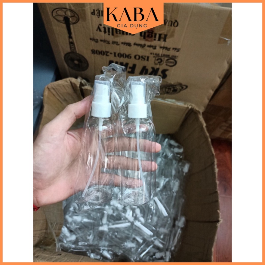 Chai xịt phun sương, lọ chiết mỹ phẩm, tinh dầu, dung dịch sát khuẩn trong suốt dung tích 30ml - 50ml - 100ml KABA