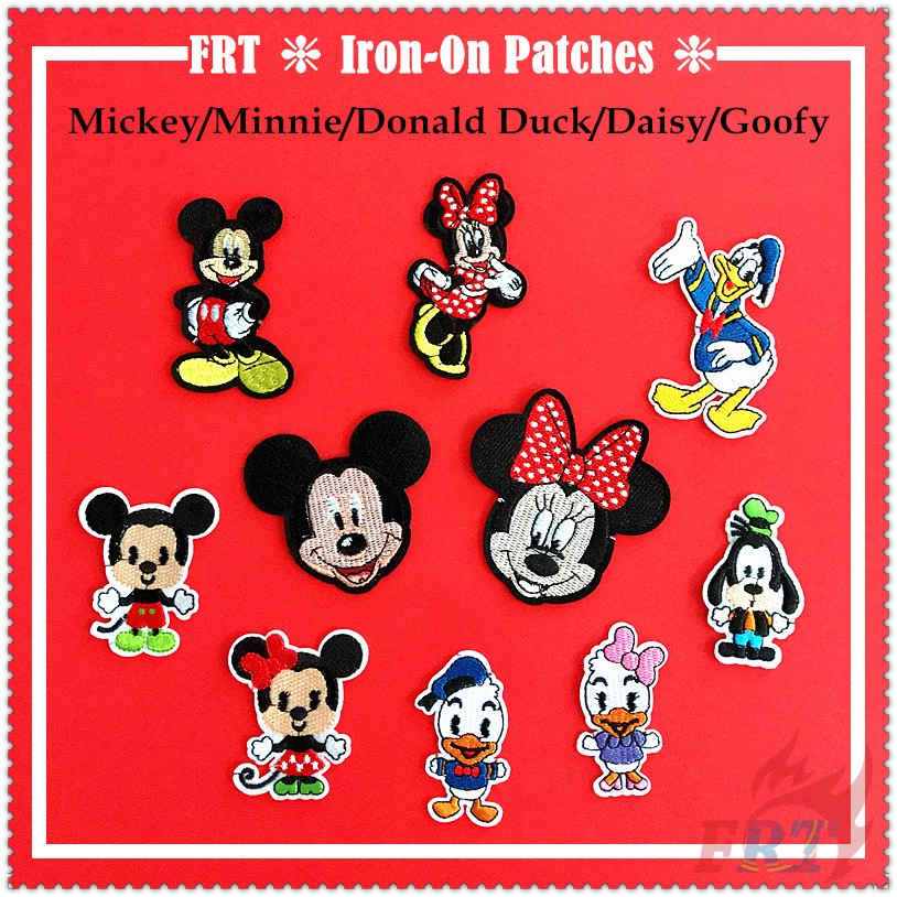 Set 1 / 2 miếng vá quần áo hình chuột mickey / minnie / donald