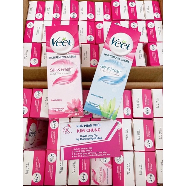 Kem tẩy lông Veet Hair Removal Cream Silk & Fresh Da Thường và Da Nhạy Cảm