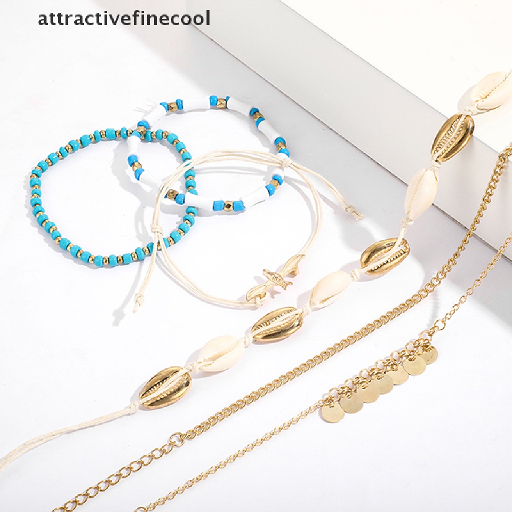 Lắc Chân Nhiều Lớp Đính Vỏ Sò Phong Cách Bohemian Thời Trang Cho Nữ