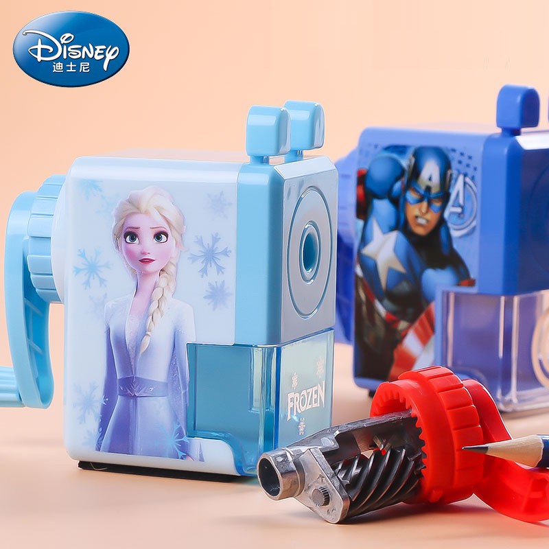 Gọt bút chì quay tay tự động cao cấp họa tiết Disney - Marvel cho bé có ảnh thật
