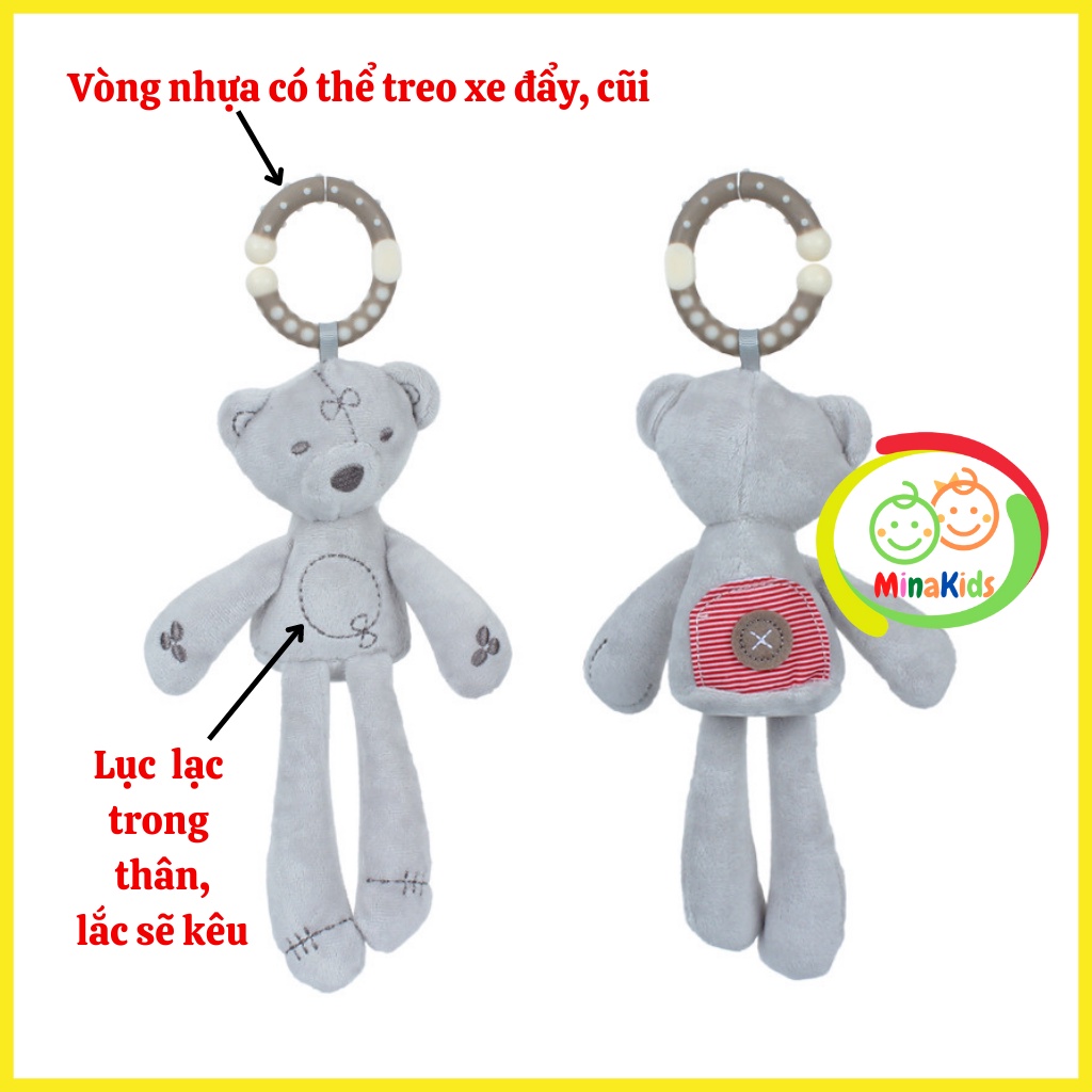 Treo Cũi Kích Thích Thị Giác Treo Nôi Thú Bông Treo Xe Đẩy Đồ Chơi Lục Lạc Cho Bé Sơ Sinh TN42