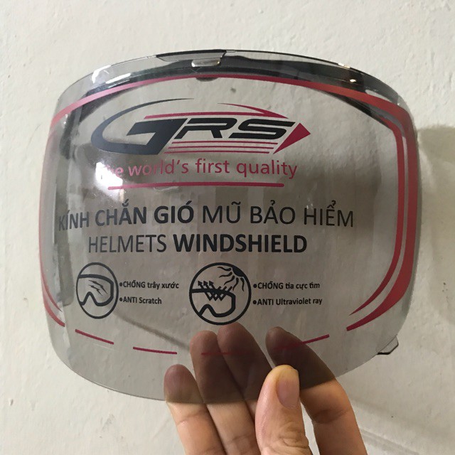 Kính Gắn Mũ Bảo Hiểm 3/4 + 1/2 Loại Nón Có Nút Bấm