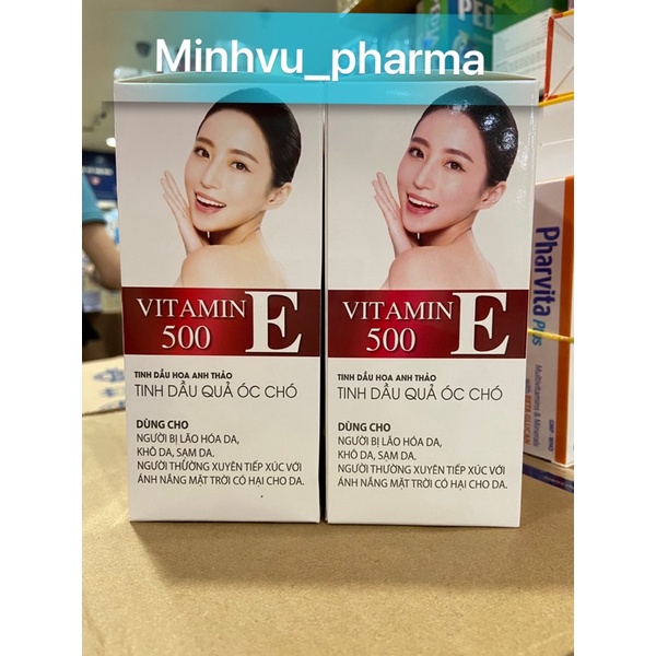 Viên uống Vitamin E 500 - Tinh dầu quả ÓC CHÓ, tinh chất LÔ HỘI