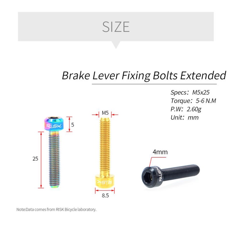 Bộ 2 Vòng Cố Định Tay Phanh Xe Đạp Leo Núi Bằng Hợp Kim Titan M5x25mm