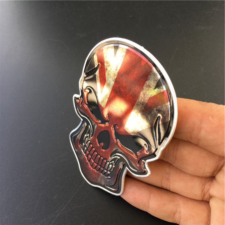 Logo 3D hình đầu lâu bằng nhôm trang trí xe oto &amp; xe tải