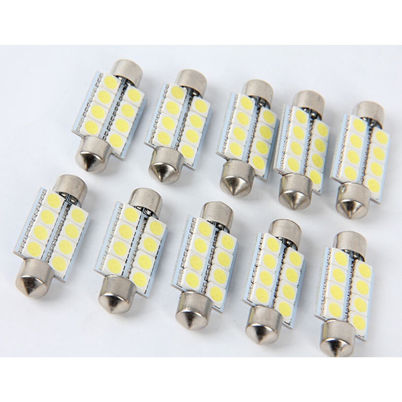 Set 10 Bóng Đèn Led Newnorthcast 0611 5050 41mm 8smd Dc12V Ánh Sáng Trắng Cho Xe Hơi | BigBuy360 - bigbuy360.vn