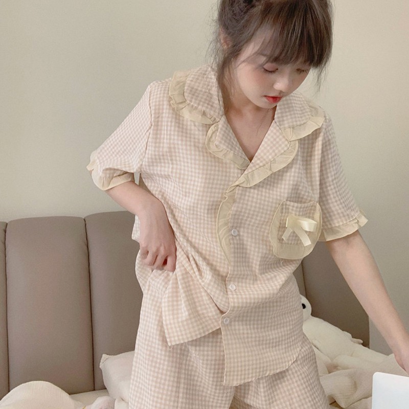 (ORDER) Bộ đồ ngủ pyjama ngắn tay tiểu thư Ulzzang AK1507