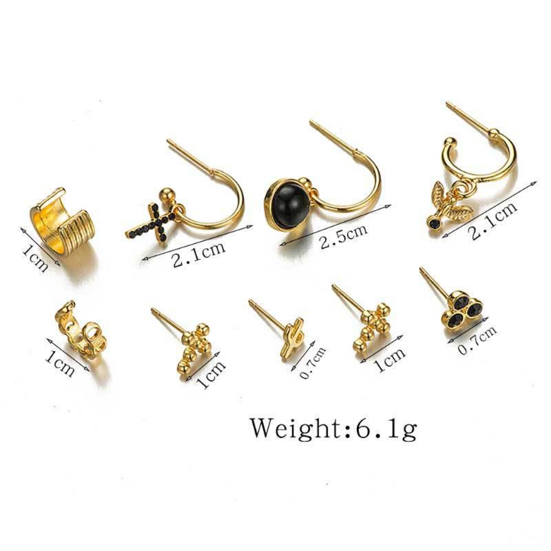Bông Tai Kim Loại Mạ Vàng Phong Cách Vintage Thời Trang