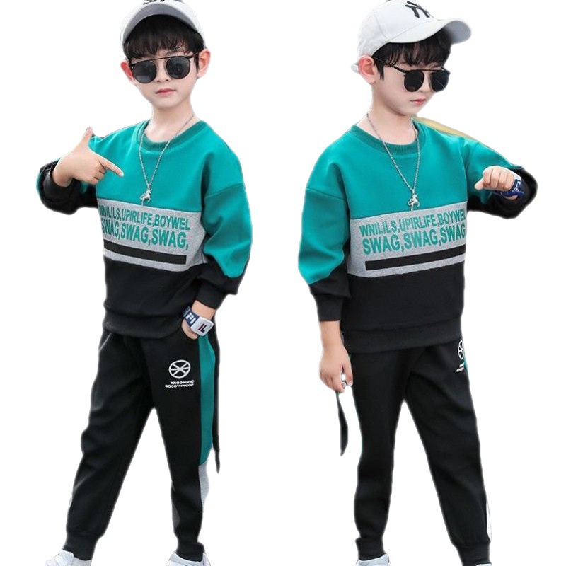 Bộ quần áo trẻ em thu đông 14-45kg cho bé trai 4-15 tuổi mẫu SWAG năng động cá tính, hàng may kĩ , có 2 màu .