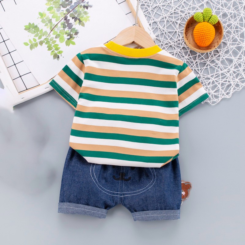 Set Áo Thun Tay Ngắn &amp; Quần Short Cho Bé Trai