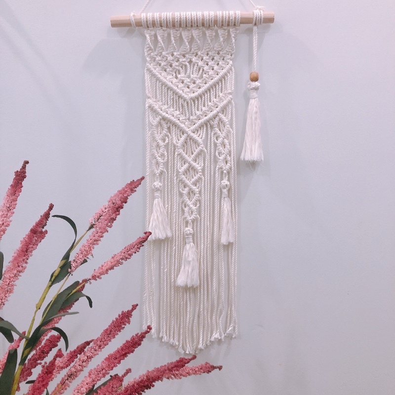 Mành treo tết macrame trang trí phòng cải tạo nội thất treo tường decor phòng