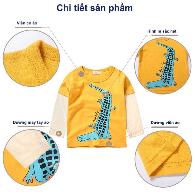 Áo thun dài tay bé trai, bé gái BETOP chất cotton mềm mịn