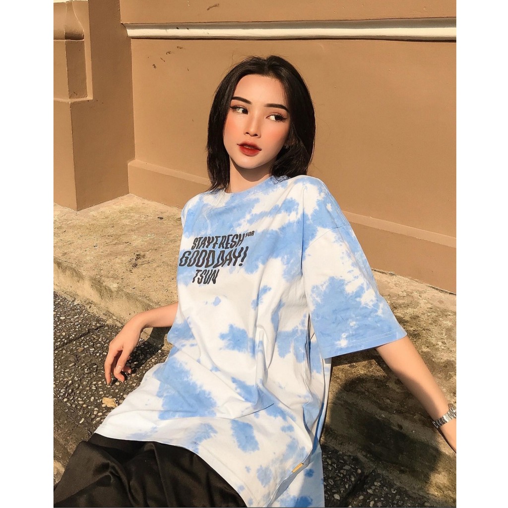 Áo Thun Tay Lỡ Phản Quang Hologram TSUN BLUE LAGOON TIEDYE Unisex