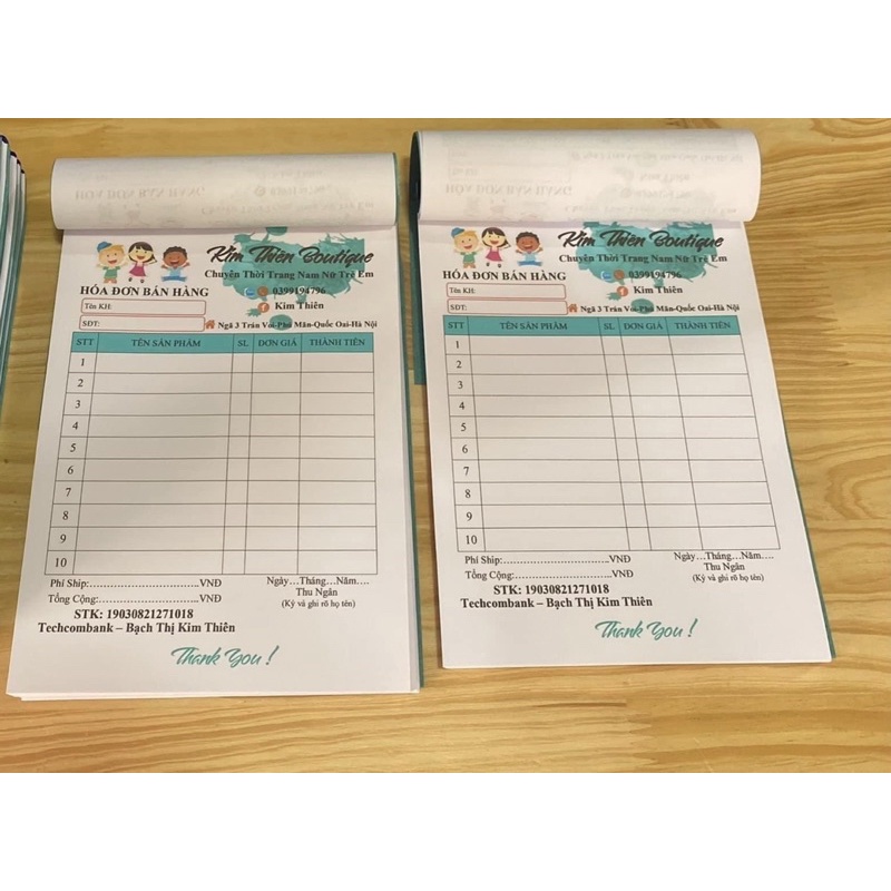 HOÁ ĐƠN 1-2 LIÊN 15x20cm 🌸🌸 IN THEO YÊU CẦU