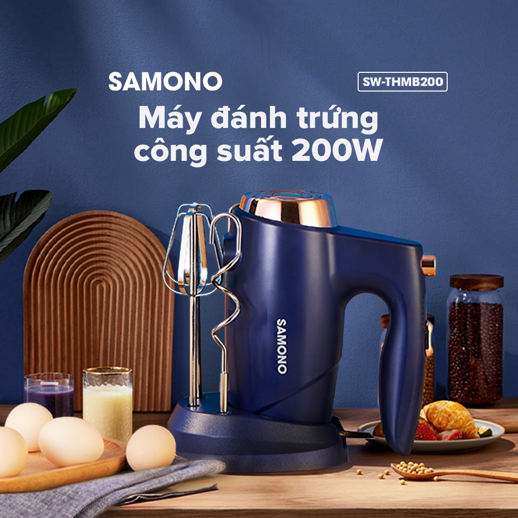 [Quà tặng] Máy đánh trứng SAMONO SW-THMB cao cấp Electric Hand Mixer chinh phục mọi món bánh ngon - Nhập khẩu chính hãng