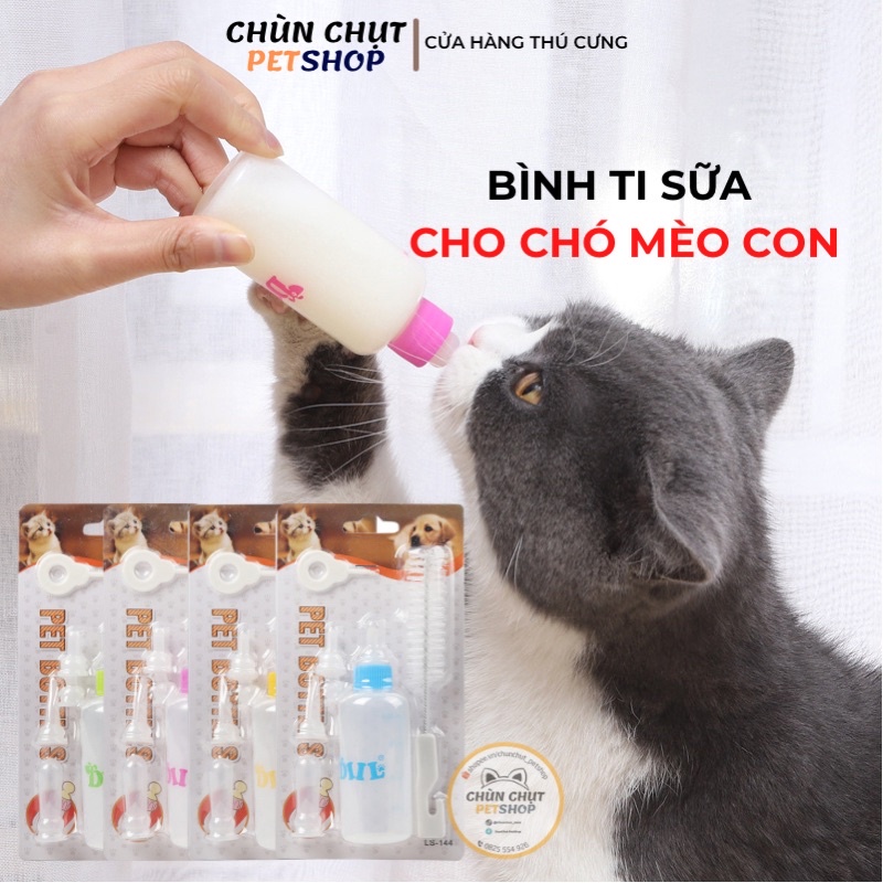 Bình ti sữa dành cho Chó Mèo con - Dung tích 60ml ChunChut PetShop