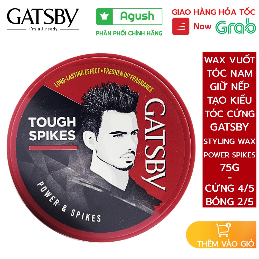 Wax vuốt tóc nam giữ nếp tạo kiểu tóc cứng Gatsby Styling Hair Wax Power Spikes 75g đỏ tạo nếp tóc khô chính hãng gia rẻ