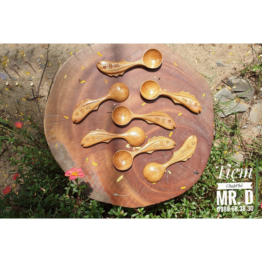 Muỗng Gỗ Con Cá Decor Dễ Thương - Phụ Kiện Chụp Ảnh