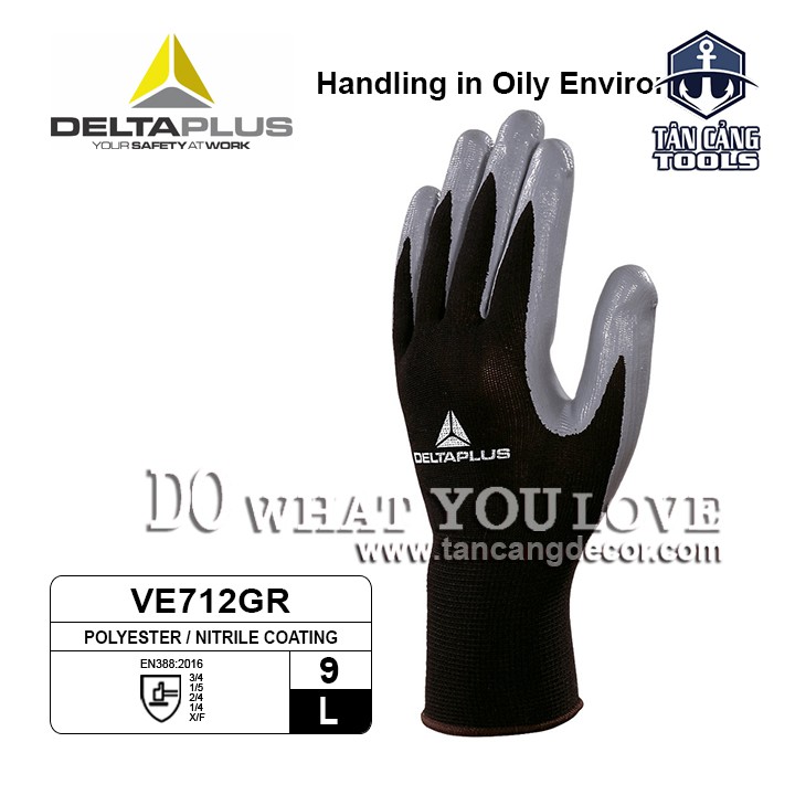 Găng Tay Chống Trơn Delta Plus VE712GR