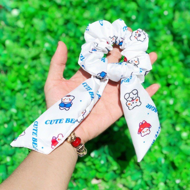 Cột buộc nơ tai thỏ đuôi dài thời trang