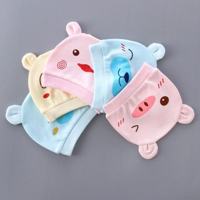 Mũ cotton tai dễ thương cho bé 0-5m trai/gái nhiều mẫu