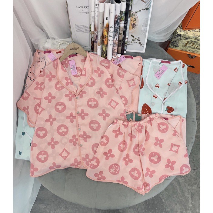 [HÀNG CAO CẤP] Bộ Lụa Pijama Cánh Dơi Quần Sooc Vải Lụa Cao Cấp Loại 1☘️ Hàng Chuẩn Đẹp | BigBuy360 - bigbuy360.vn
