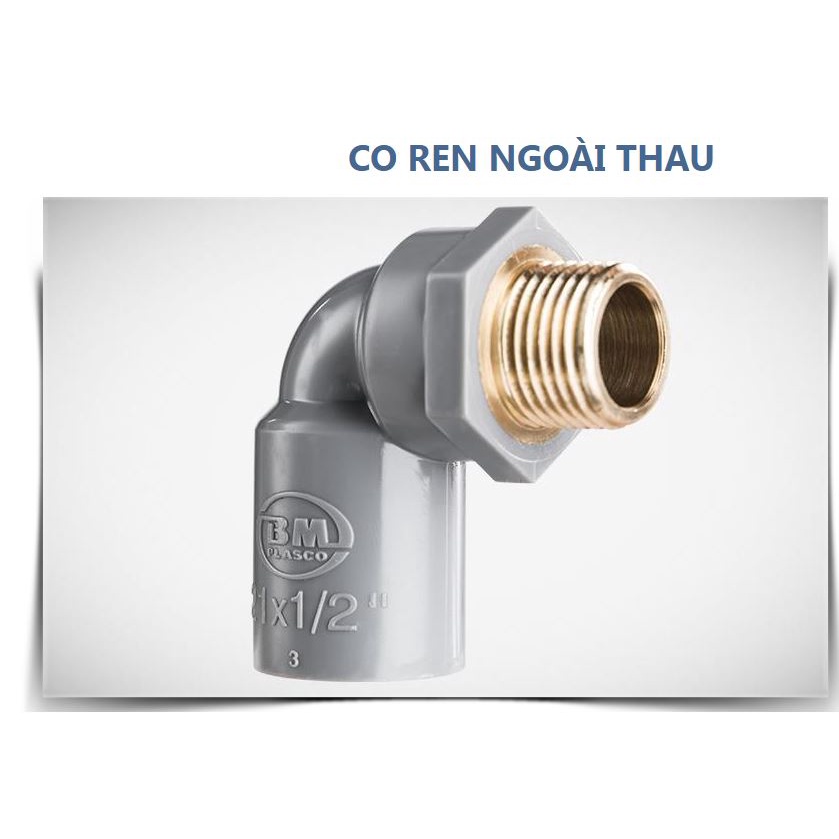 Phụ kiện co ren trong đồng, co ren ngoài đồng phi 21,27- Hàng Bình Minh chính hãng