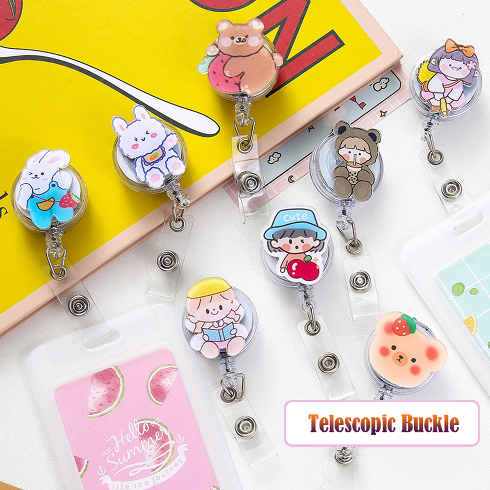 Kẹp Giữ Thẻ Học Sinh Hình Hoạt Hình Co Giãn Tiện Lợi