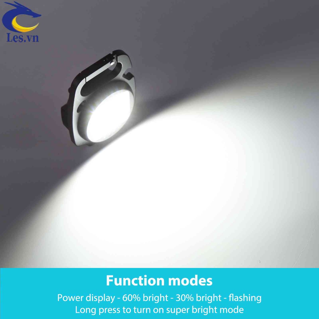 Móc Khóa Đèn LED COB 500 Lumens Bỏ Túi (Màu Đen)