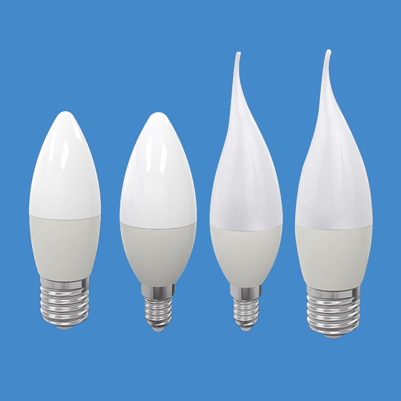 Bóng đèn led E14 E27 220v 3w 5w 7w hình nến độ sáng cao tiện lợi