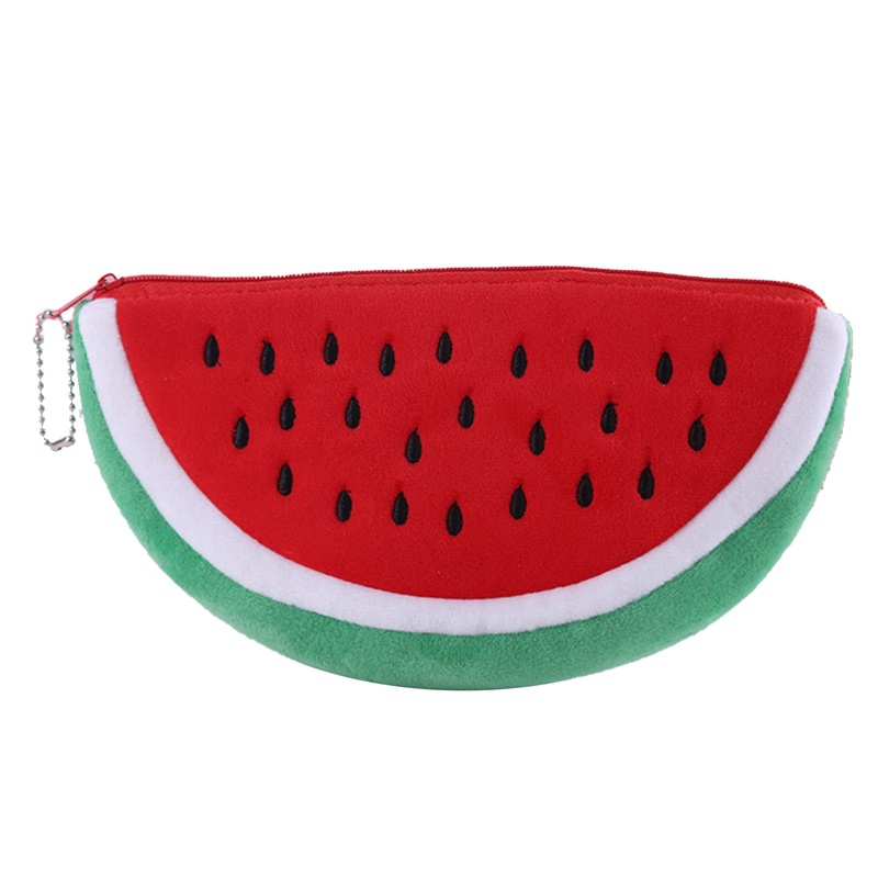 Túi Đựng Bút/ Đồ Trang Điểm/ Bút Hình Dưa Hấu Bằng Vải Bông Dễ Thương Tiện Dụng