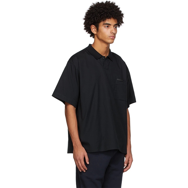 FOG Fear of God Season 7 Main Line Flocking Print High Street Polo Shirt Tide Brand Loose Short Sleeve T-Shirt
