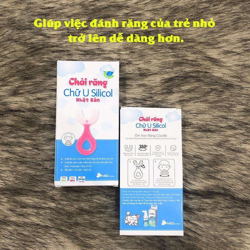 Bàn chải silicon cho bé, Bàn chải đánh răng chữ U cho bé 1-10 tuổi siêu mềm mại và an toàn Baby-S – SI019