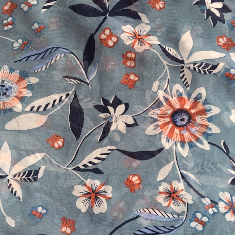 Vải voan chiffon hoa