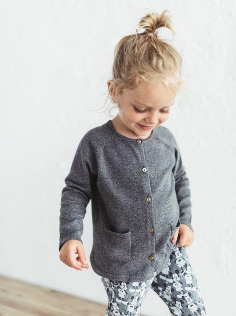 Áo khoác cardigan Zara len mỏng cho bé 3/6m - 3/4y