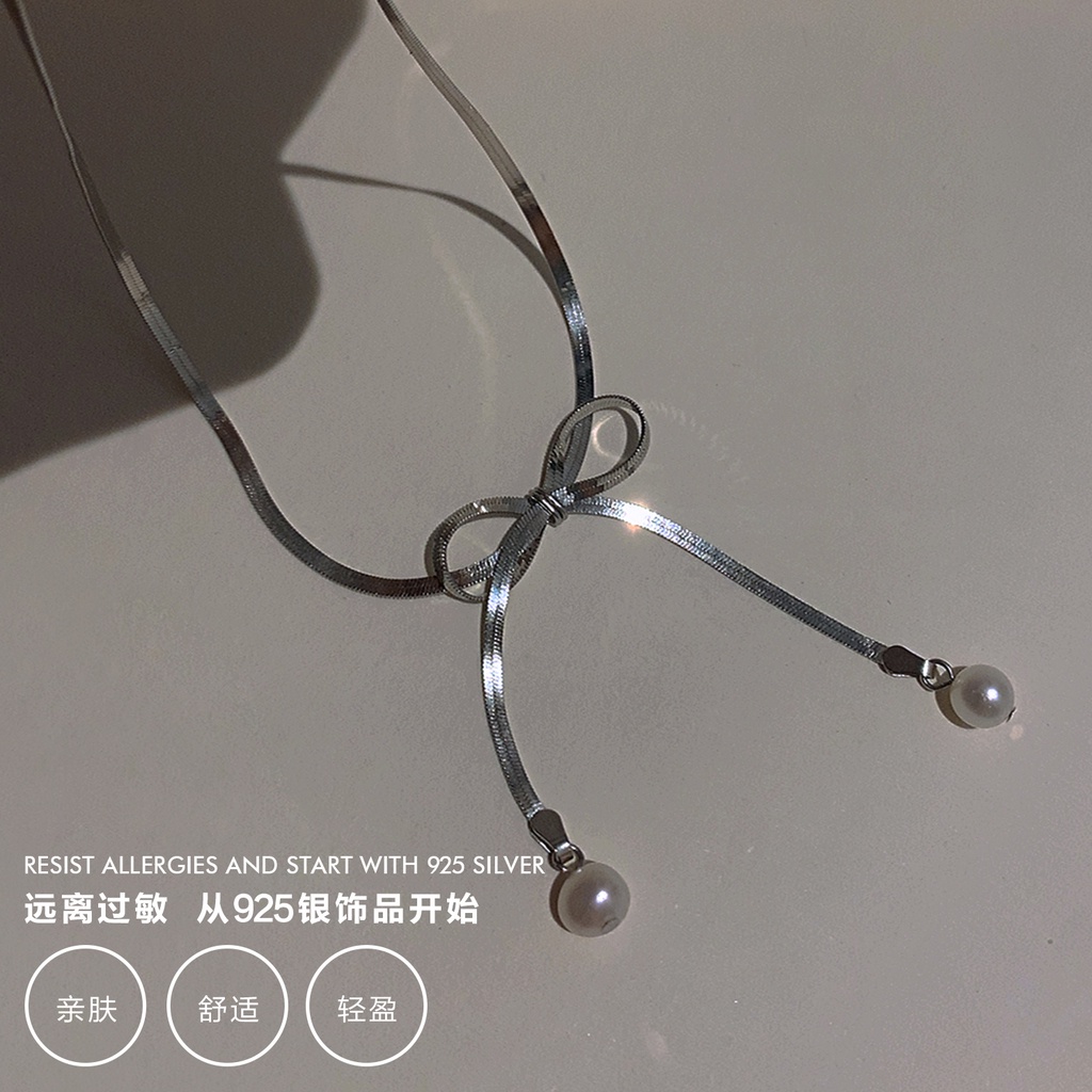 Vòng cổ Hình Nơ Đính Ngọc Trai Sang Trọng Thời Trang