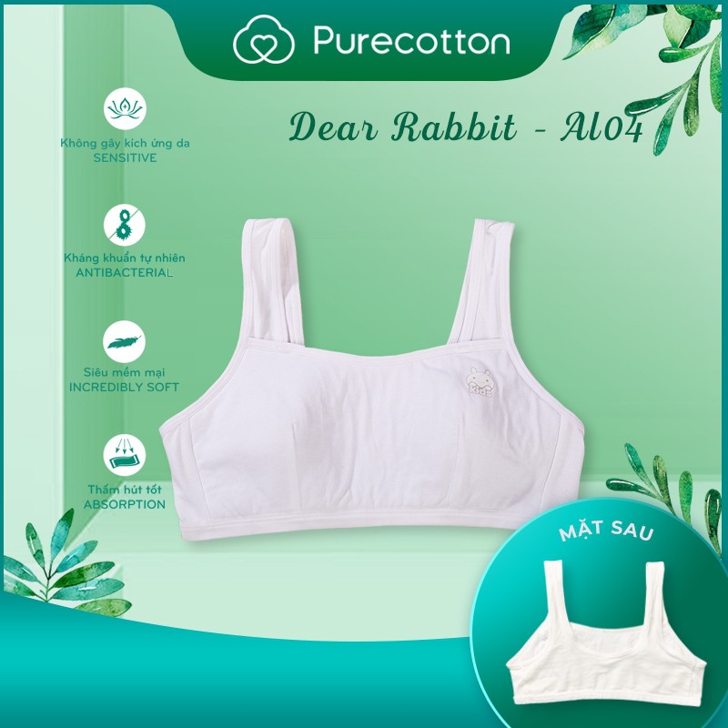 Áo lá học sinh Purecotton cho bé gái mới lớn chất liệu cotton cao cấp kiểu dáng chui đầu không đệm PC001