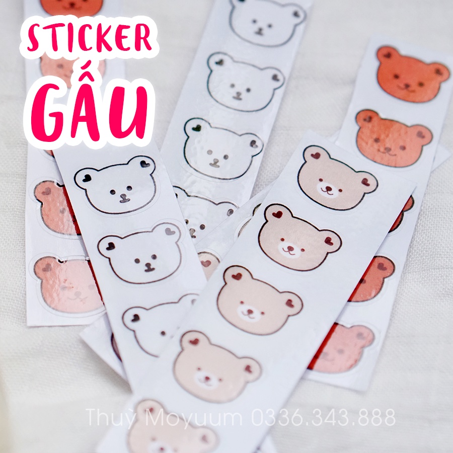 Sticker Gấu dán bình sữa, đồ dùng cho bé