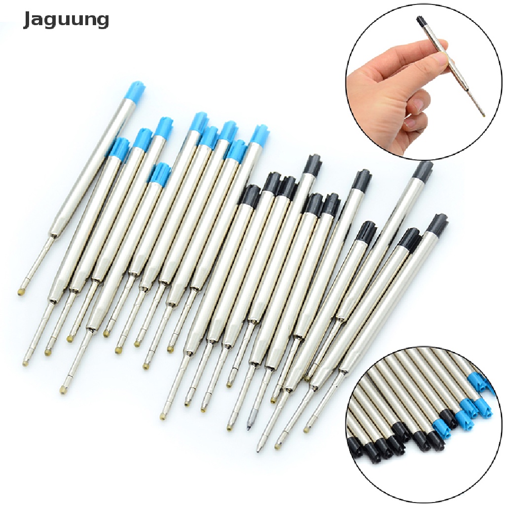 10 ruột bút bi 1.0mm màu xanh dương/đen tiêu chuẩn jagung