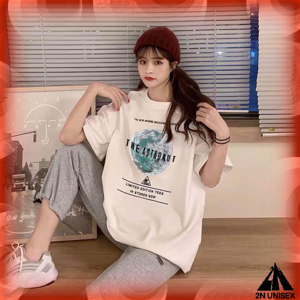 Áo thun tay lỡ form rộng - phông nam nữ cotton oversize - T shirt trái đất a - 2N Unisex