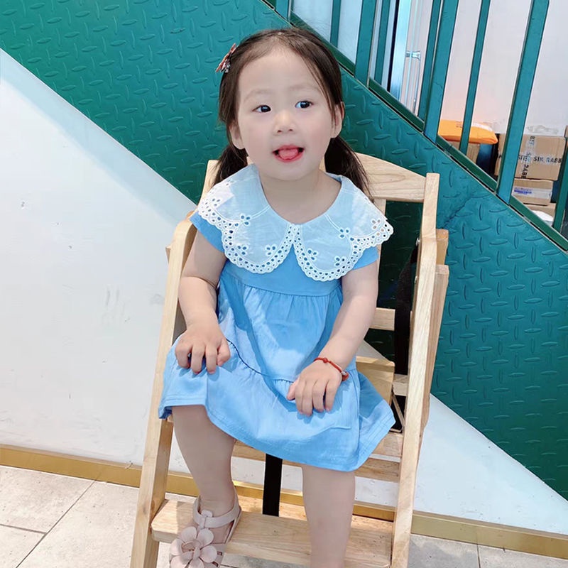 Đầm Công Chúa Chất Liệu Denim Phong Cách Hàn Quốc Cho Bé Gái