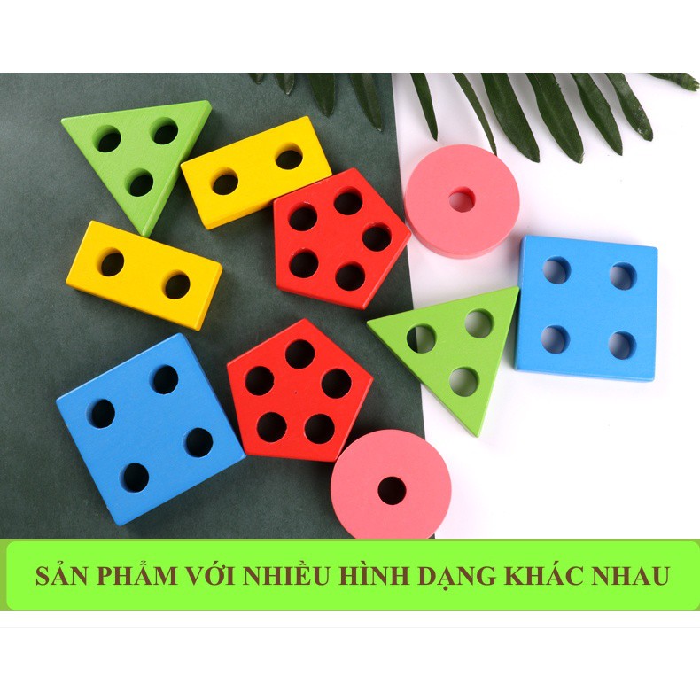 Giáo Cụ Montessori Bằng Gỗ 💥FREESHIP💥- Bảng Phân Loại Màu Sắc Hình Khối