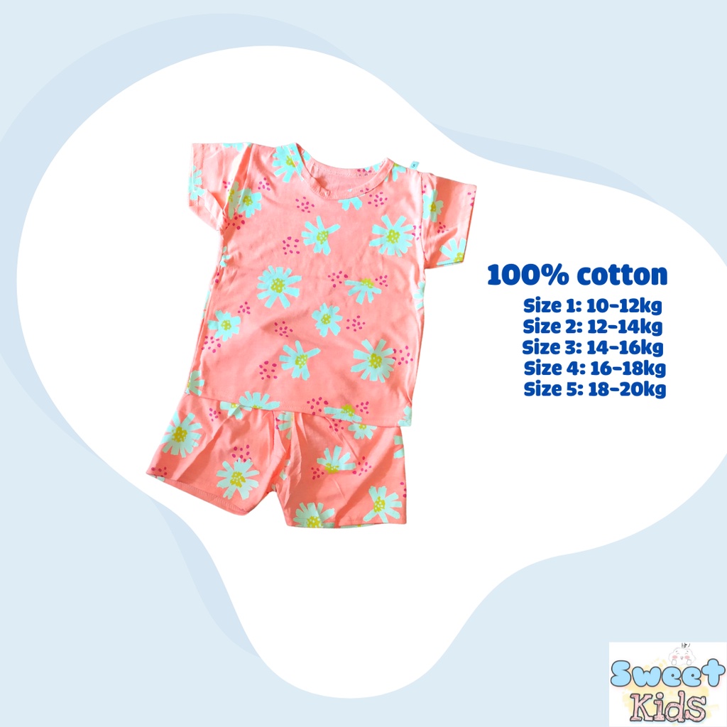 Bộ ngắn tay cotton mặc nhà cho bé 10-20kg