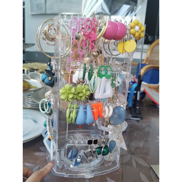 Giá treo khuyên tai, dây chuyền xoay 360 độ
