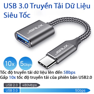 Cáp Chuyển Đổi Type C Sang Usb 3.0 Cao Cấp CD0019 JSAUX - Cho Điện Macbook, Điện thoại Samsung, Oppo, Huewei...Cáp OTG