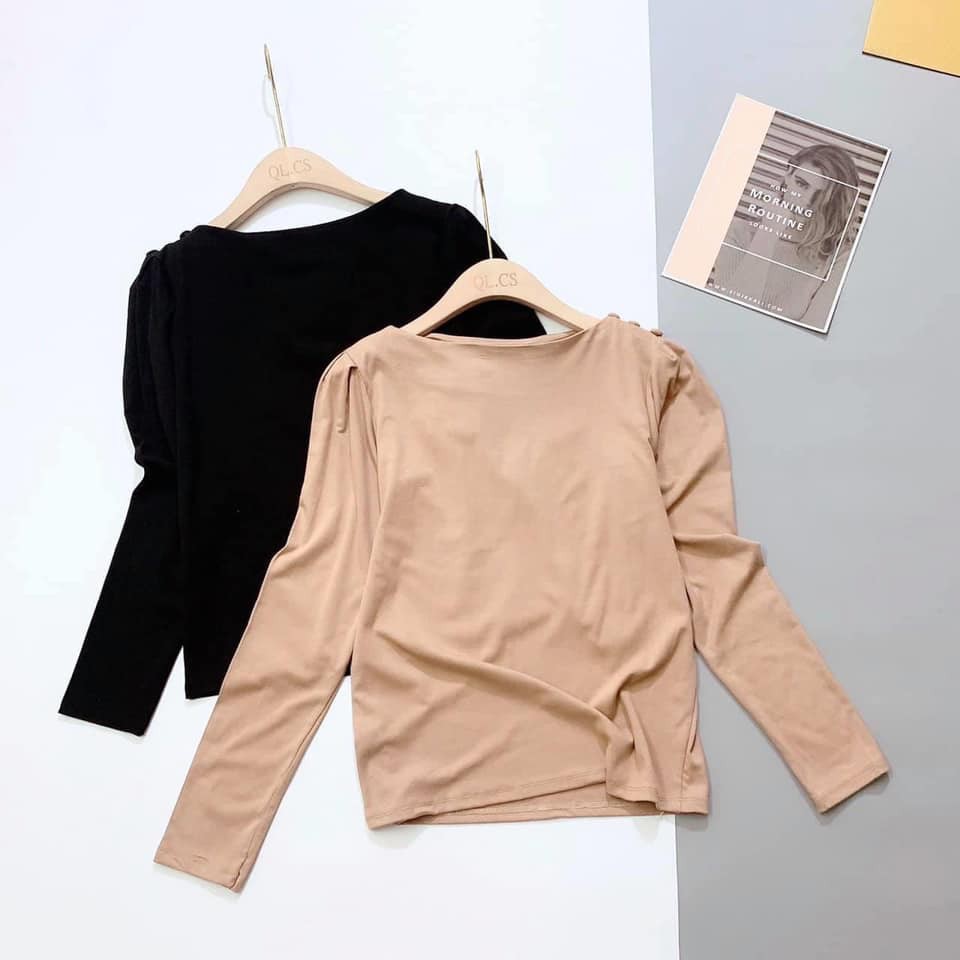 Bán sỉ áo thun Zip dài tay khuy bọc