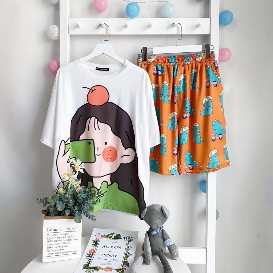 Set đồ bộ hoạt hình ❤️ Bộ mặc nhà Cartoon BÉ APPLE form rộng Freesize Molly Fashion