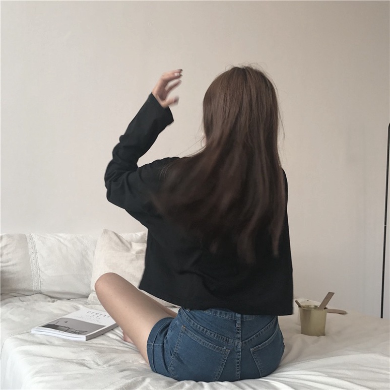 Sale 68% Quần short denim lưng cao co dãn kiểu dáng đơn giản hợp thời trang,  Giá gốc 195000đ - 8M10