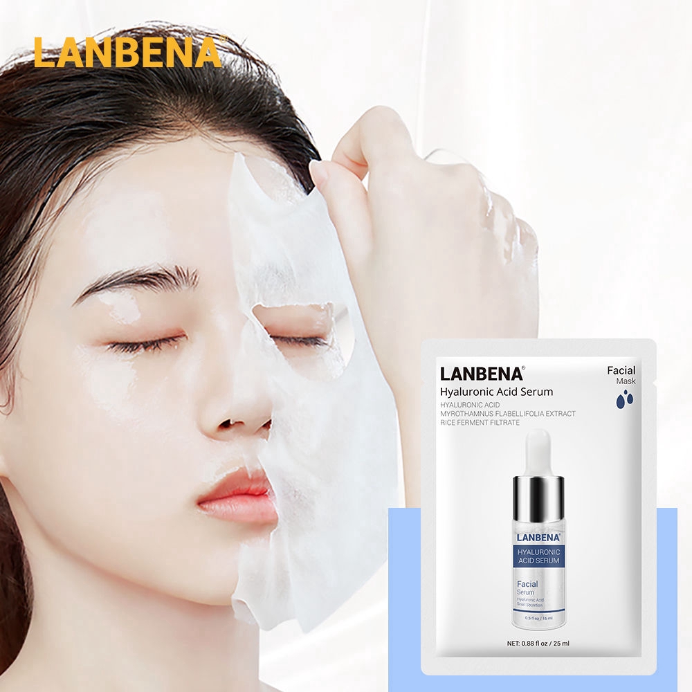 (Hàng Mới Về) Mặt Nạ Hyaluronic Acid Dưỡng Ẩm Làm Trắng Da Lanbena